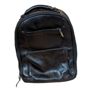 Solo Brown Leather Multi pocket Laptop/Tablet Backpack Functional Career School
